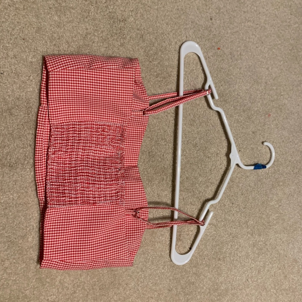Red Checkered Brandy Melville Cropped Tank - Picture 2 of 2